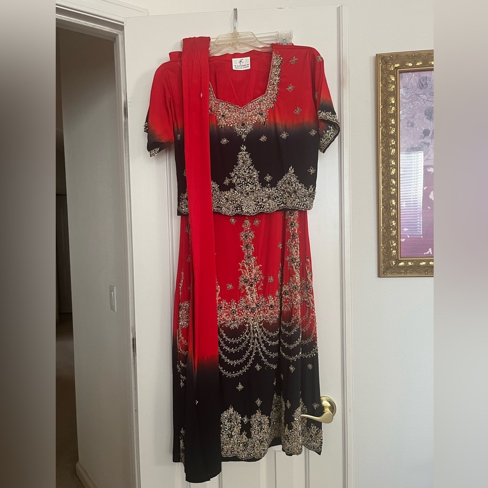 Brand new black and red lehenga size M